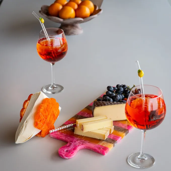 Richmond Interiors Dienblad Cindy roze/oranje - groot