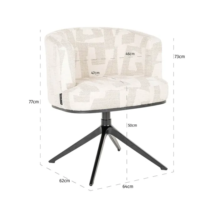 Richmond Interiors Draaifauteuil Cheyenne Beige graffic