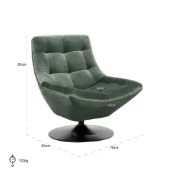 Richmond Interiors Draaifauteuil Richelle Jade Velvet (Genova 504 Jade) van Richmond Interiors