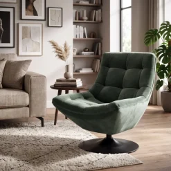 Richmond Interiors Draaifauteuil Richelle Jade Velvet (Genova 504 Jade) van Richmond Interiors