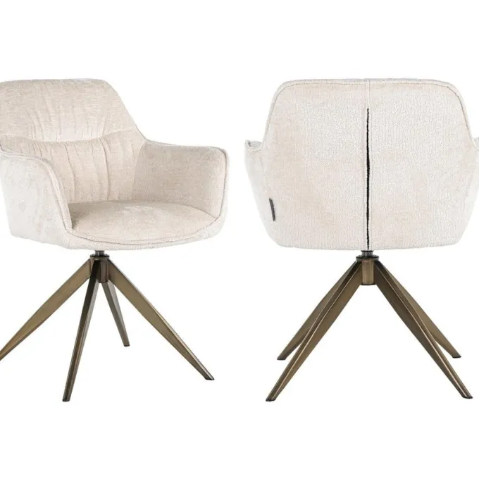 Richmond Interiors Draaistoel Aline white chenille