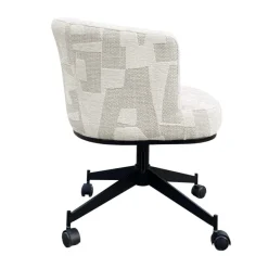 Richmond Interiors Draaistoel Rochenne met wielen Beige graffic
