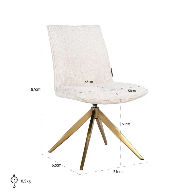 Richmond Interiors Draaistoel Dakota Niagara 902 beige chenille