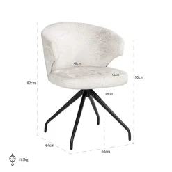 Richmond Interiors Draaistoel Milly Fusion cream 02