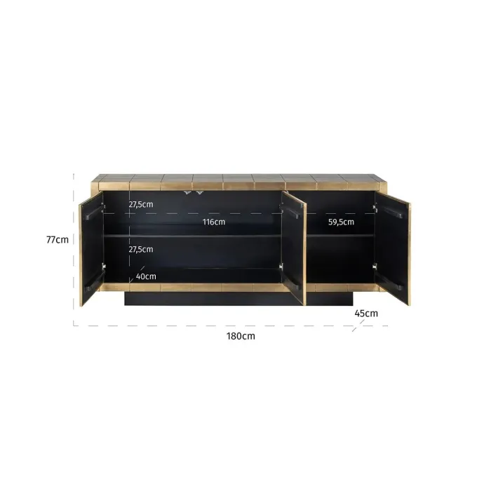 Richmond Interiors Dressoir Collada 3-deuren goud