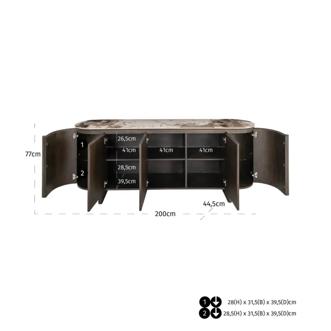 Richmond Interiors Dressoir Langford brown