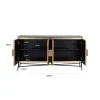 Richmond Interiors Dressoir Ironville 4-deuren - Goud met Zwart Marmer
