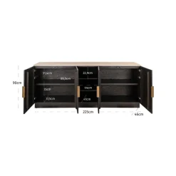 Richmond Interiors Dressoir Claremont brown 4-doors 2-shelves