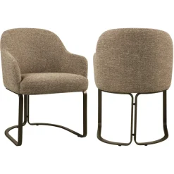 Richmond Interiors Eetkamerstoel Hadley bruin tweed fire retardant