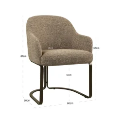 Richmond Interiors Eetkamerstoel Hadley bruin tweed fire retardant