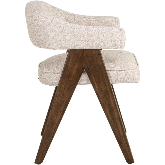 Richmond Interiors Eetkamerstoel Mori cream tweed fire retardant