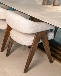 Richmond Interiors Eetkamerstoel Mori cream tweed fire retardant