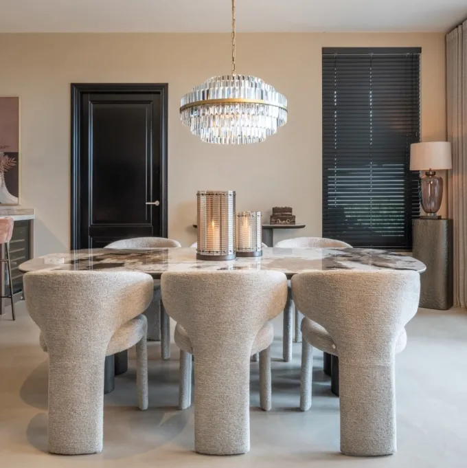 Richmond Interiors Eetkamerstoel Viola naturel linear