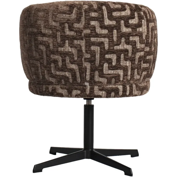 Richmond Interiors Eetkamerstoel Dinan bruin labyrinth fire retardant - draaibaar