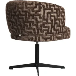 Richmond Interiors Eetkamerstoel Dinan bruin labyrinth fire retardant - draaibaar