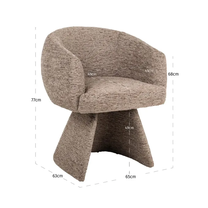 Richmond Interiors Eetkamerstoel Quiriro mocca linear swivel