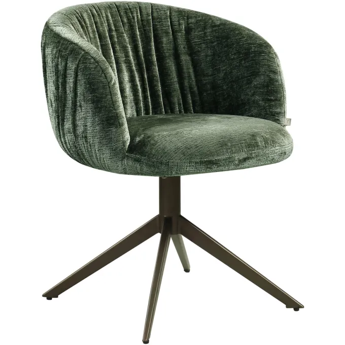 Richmond Interiors Eetkamerstoel Cassi sage chenille draaistoel
