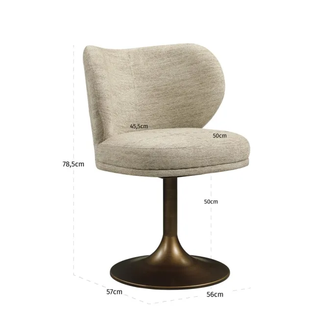 Richmond Interiors Eetkamerstoel Amely naturel softweave draaistoel