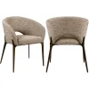 Richmond Interiors Eetkamerstoel Kenzi mocca linear fire retardant