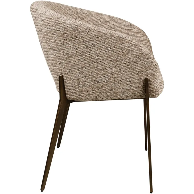 Richmond Interiors Eetkamerstoel Kenzi mocca linear fire retardant