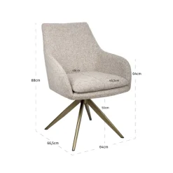 Richmond Interiors Eetkamerstoel Lisonne cayenne bruin draaibaar fire retardant