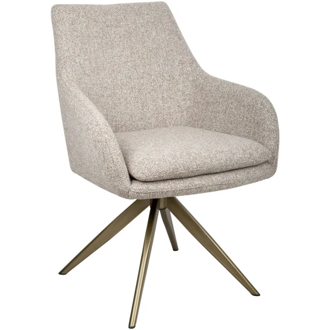 Richmond Interiors Eetkamerstoel Lisonne cayenne bruin draaibaar fire retardant