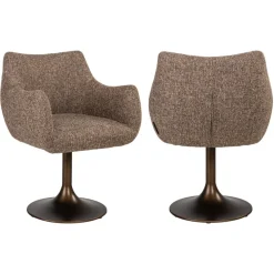 Richmond Interiors Eetkamerstoel Aldo bruin tweed draaibaar