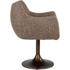 Richmond Interiors Eetkamerstoel Aldo bruin tweed draaibaar