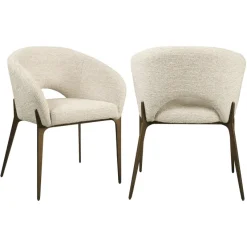 Richmond Interiors Eetkamerstoel Kenzi naturel linear fire retardant