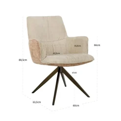 Richmond Interiors Eetkamerstoel Chase ginger jacquard draaistoel