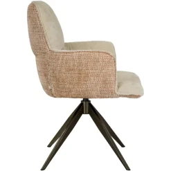Richmond Interiors Eetkamerstoel Chase ginger jacquard draaistoel