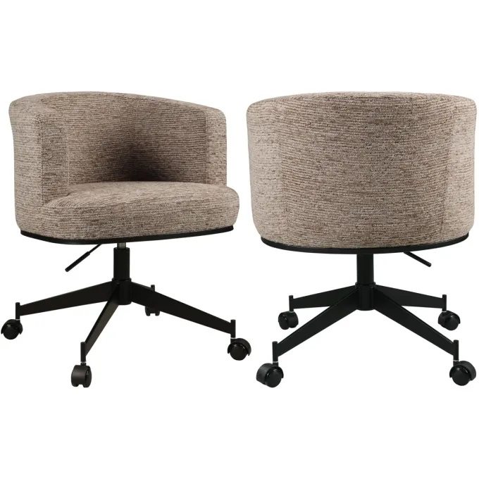 Richmond Interiors Eetkamerstoel Rochenne mocca linear draaibaar on wheels