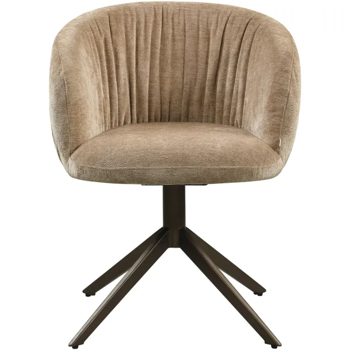 Richmond Interiors Eetkamerstoel Cassi zand soft draaistoel