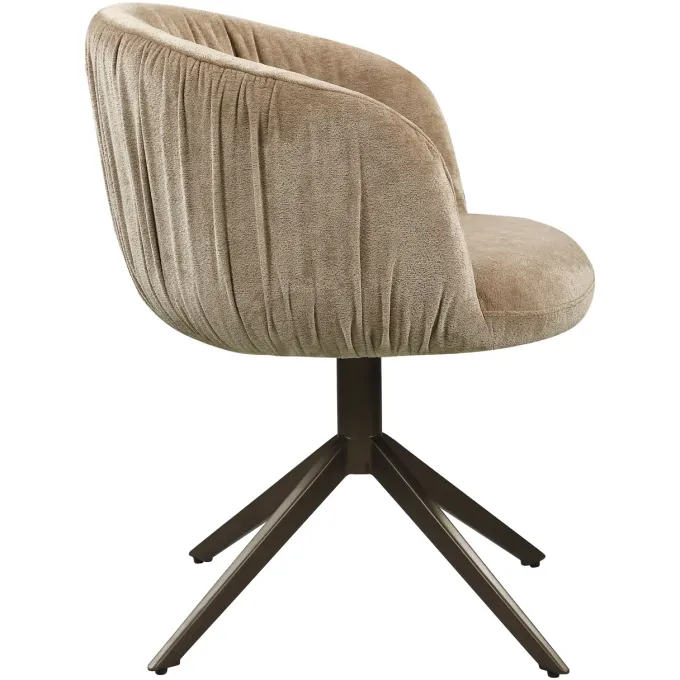 Richmond Interiors Eetkamerstoel Cassi zand soft draaistoel