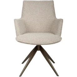 Richmond Interiors Eetkamerstoel Dakota naturel chunky draaibaar met arm