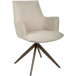 Richmond Interiors Eetkamerstoel Dakota naturel chunky draaibaar met arm