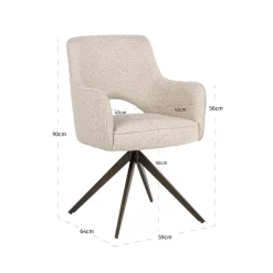Richmond Interiors Eetkamerstoel Ginerva biscotti swivel