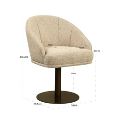 Richmond Interiors Eetkamerstoel Beverly naturel fancy draaibaar