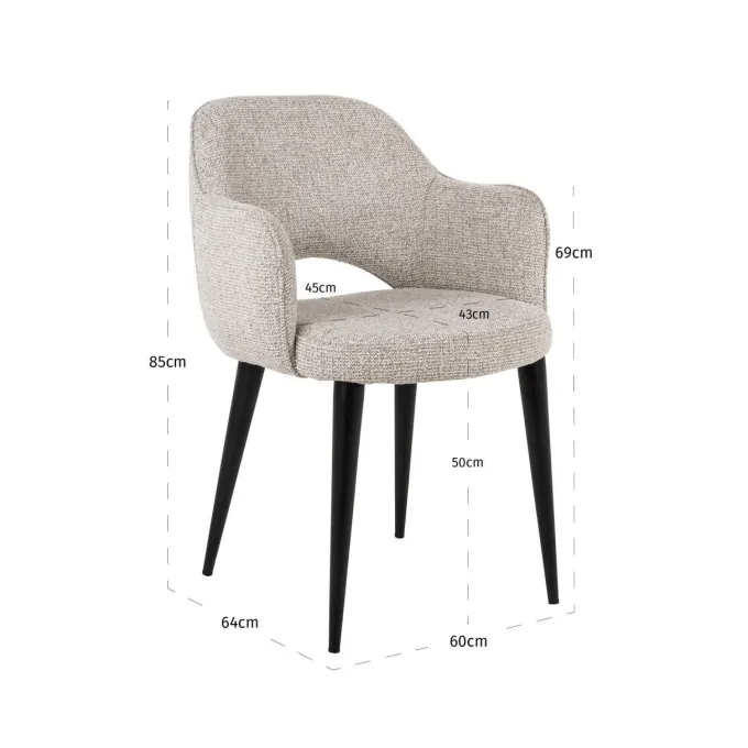 Richmond Interiors Eetkamerstoel Giovanni natural fancy