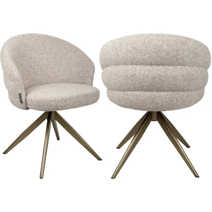Richmond Interiors Eetkamerstoel Zendaya cayenne bruin draaibaar fire retardant