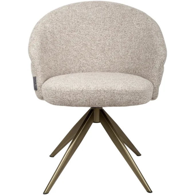 Richmond Interiors Eetkamerstoel Zendaya cayenne bruin draaibaar fire retardant