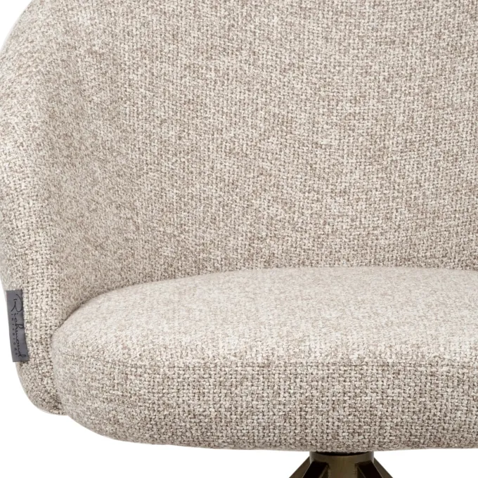 Richmond Interiors Eetkamerstoel Zendaya cayenne bruin draaibaar fire retardant