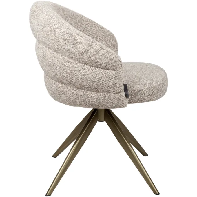 Richmond Interiors Eetkamerstoel Zendaya cayenne bruin draaibaar fire retardant