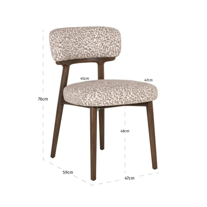Richmond Interiors Eetkamerstoel Basker natural geo (Set of 2)