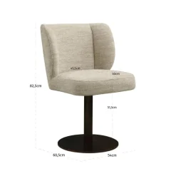 Richmond Interiors Eetkamerstoel Fiona naturel softweave draaistoel