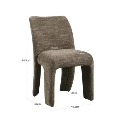 Richmond Interiors Eetkamerstoel Maya bruin softweave – Set of 2