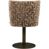 Richmond Interiors Eetkamerstoel Fiona bruin labyrinth draaistoel