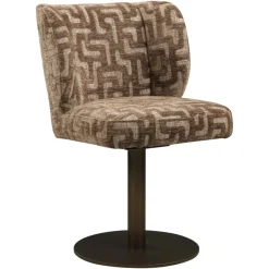 Richmond Interiors Eetkamerstoel Fiona bruin labyrinth draaistoel