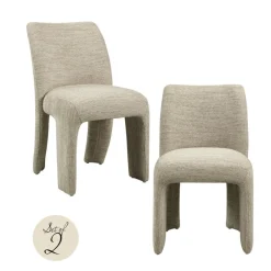Richmond Interiors Eetkamerstoel Maya naturel softweave – Set of 2