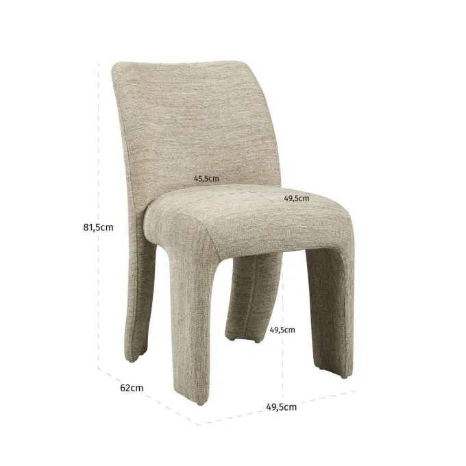 Richmond Interiors Eetkamerstoel Maya naturel softweave – Set of 2